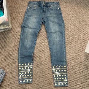 Michael kors skinny jean w/ gold sequin